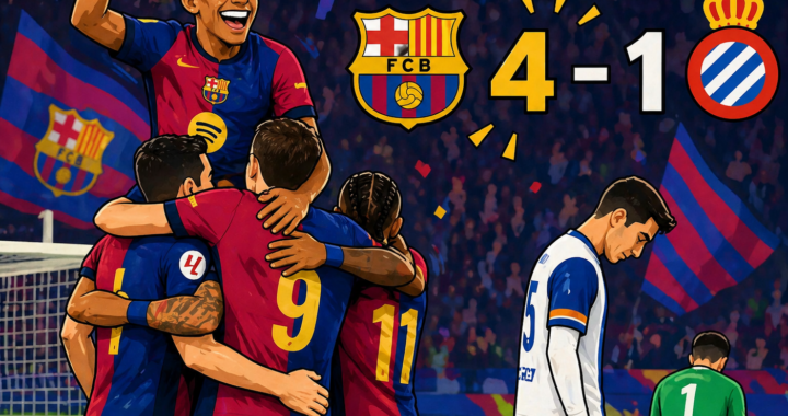 El Barça arrasa en el derbi y firma su mejor momento de abril